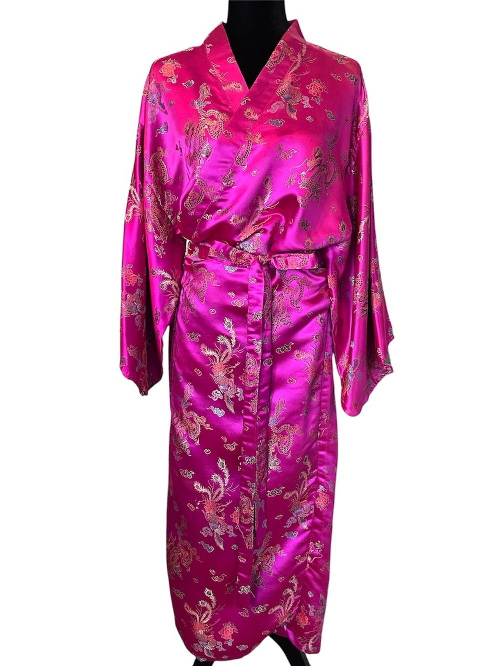 Vintage Yuetan Silk-blend Kimono Robe